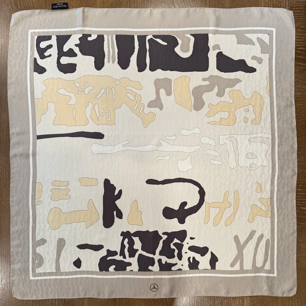 Mercedes Abstract Patterned Silk Scarf 34”